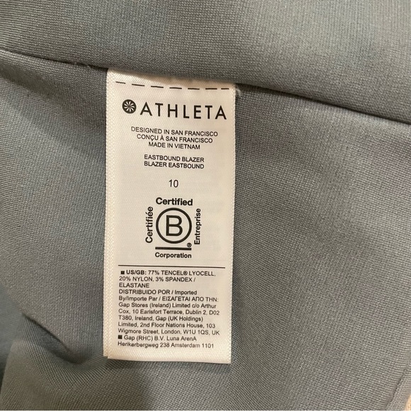 Athleta Eastbound Knit Blazer in Minimalist Gray Sage Green size 10 - Picture 7 of 8
